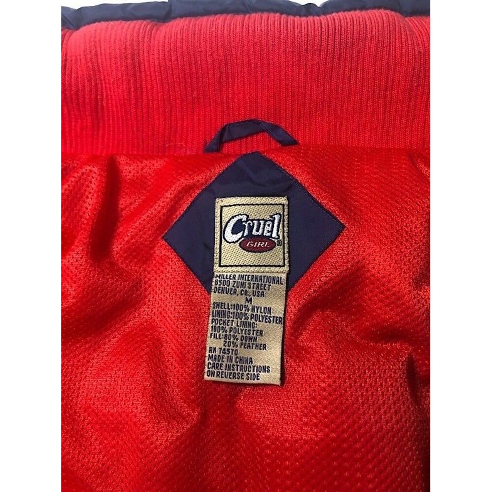Cruel Girl Quilted Feather Down Blue/Red Puffer Vest Women's Size Medium - Picture 3 of 8